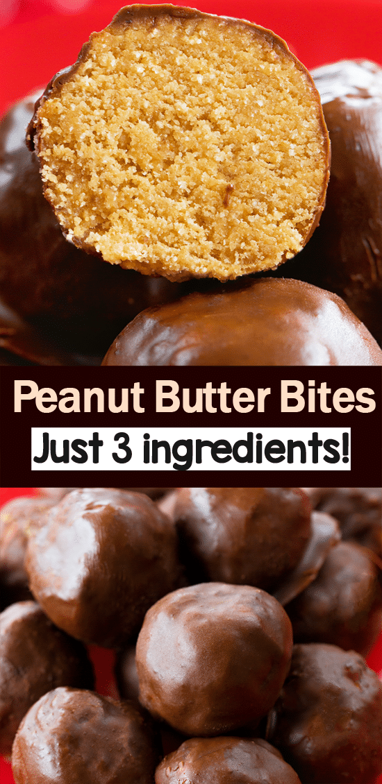 3 Ingredient Healthy Snack Peanut Butter Bites