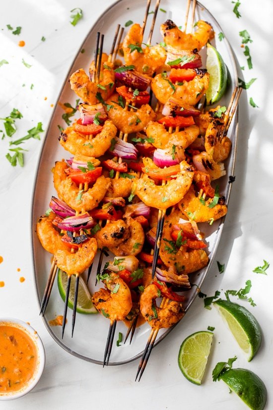 Coconut Red Curry Shrimp Skewers
