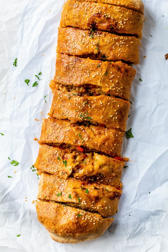 sausage and pepper stromboli bread