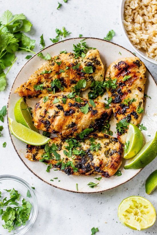 grilled chicken with cilantro and lime