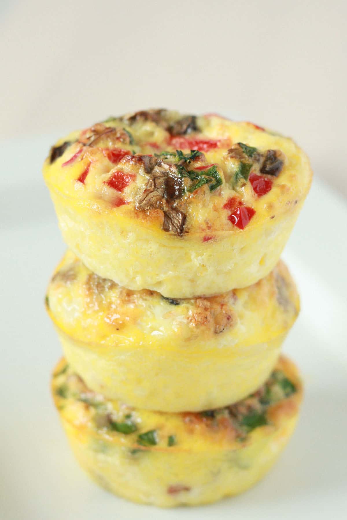 stack of 3 breakfast egg muffin cups