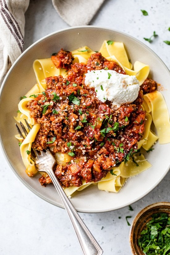 slow cooked beef ragu with pappardelle