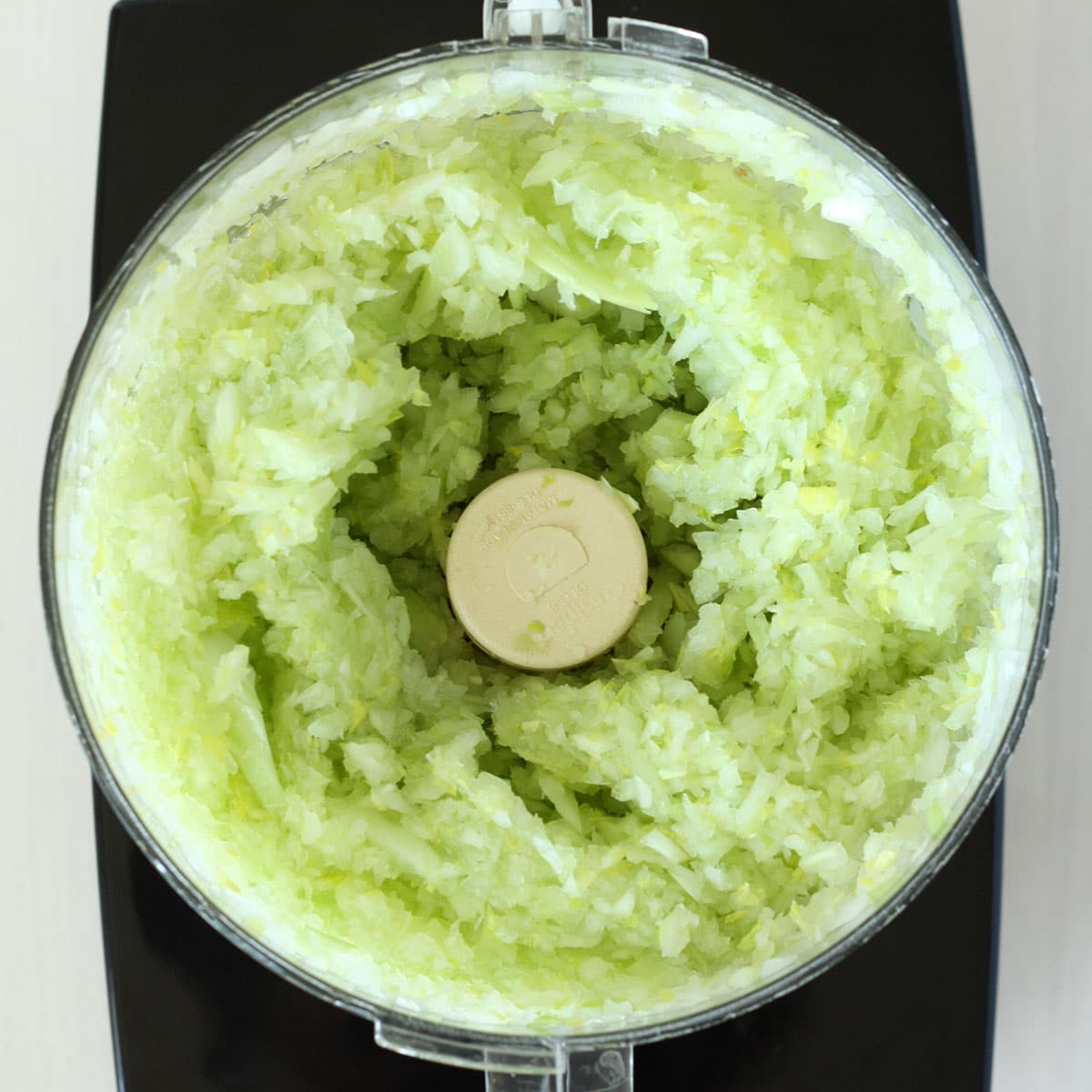 minced onion and celery in a food processor
