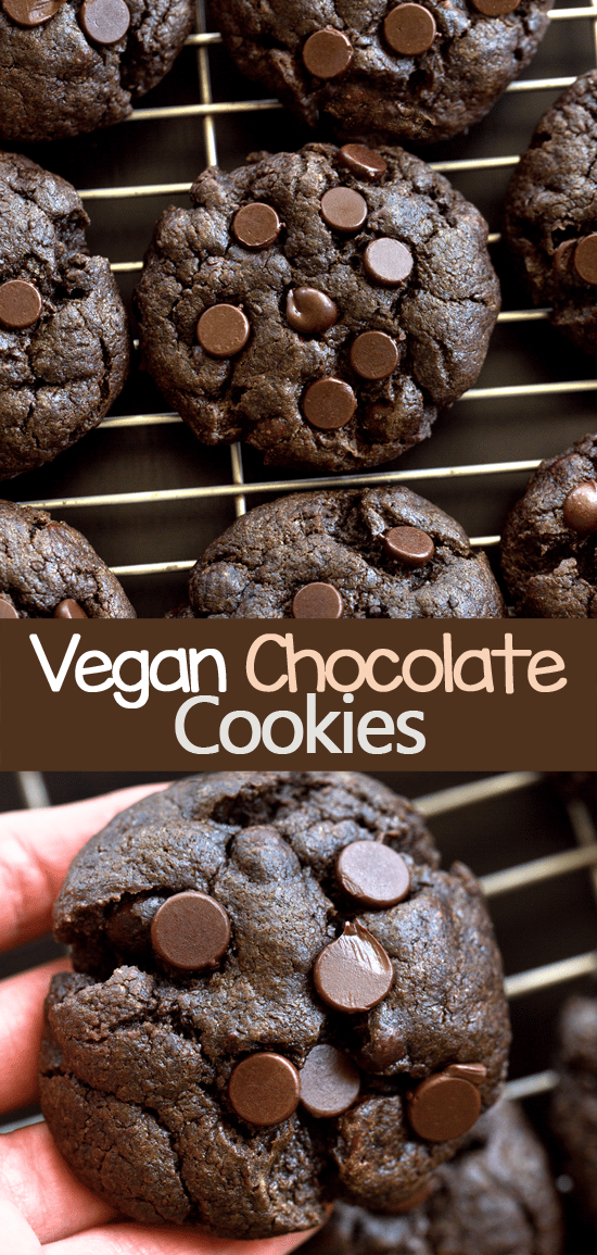 Fudgy Vegan Dark Chocolate Cookies