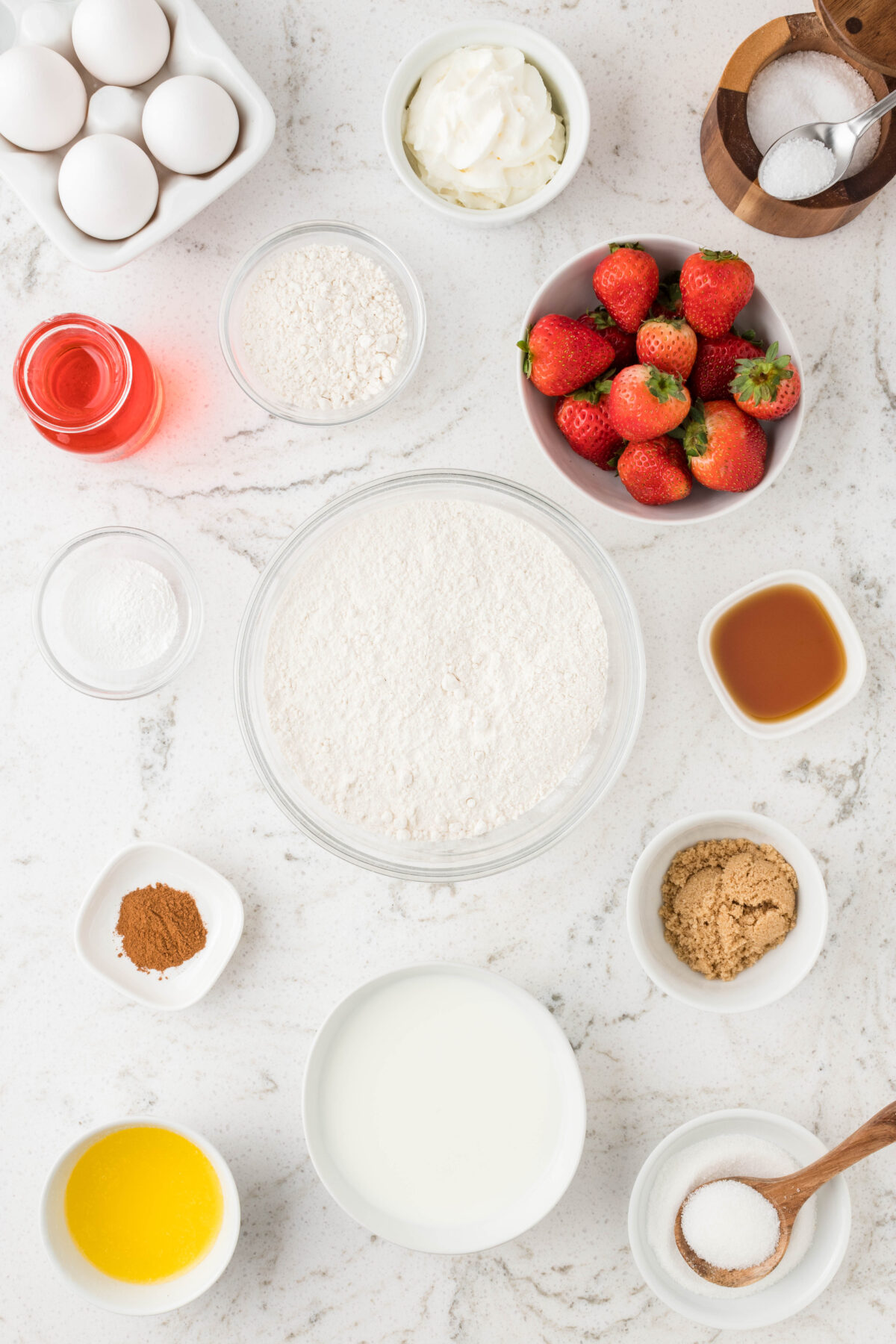 ingredients for strawberry pancakes
