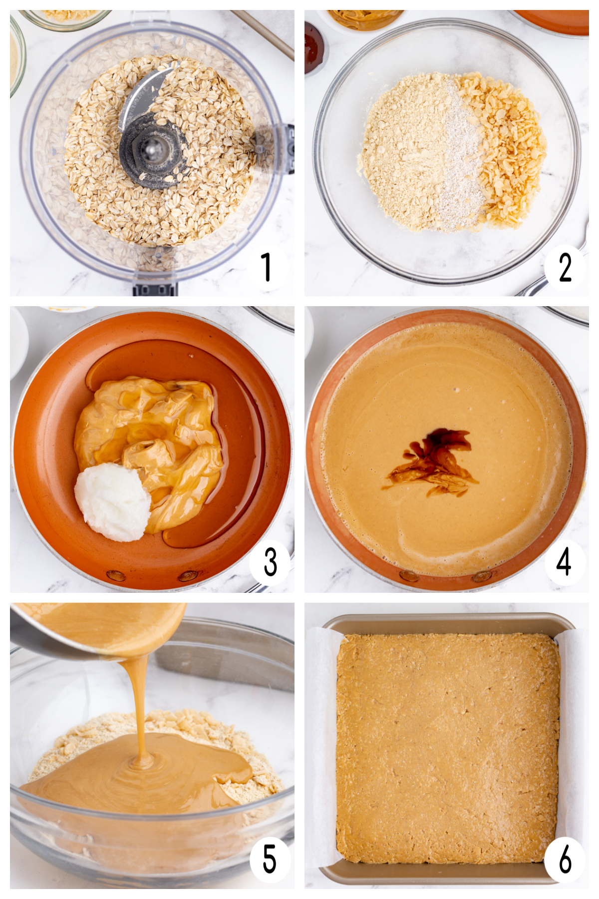 process shots for how to make homemade protein bars