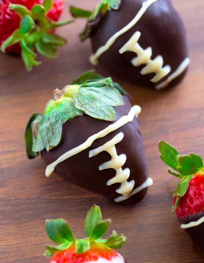 Chocolate Decorated Football Strawberries