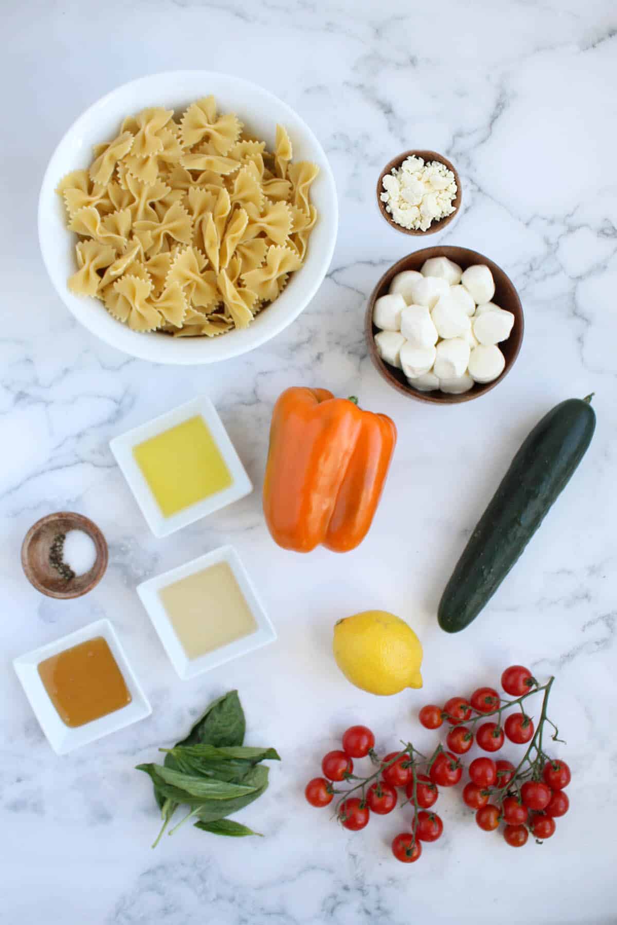 ingredients for easy pasta salad