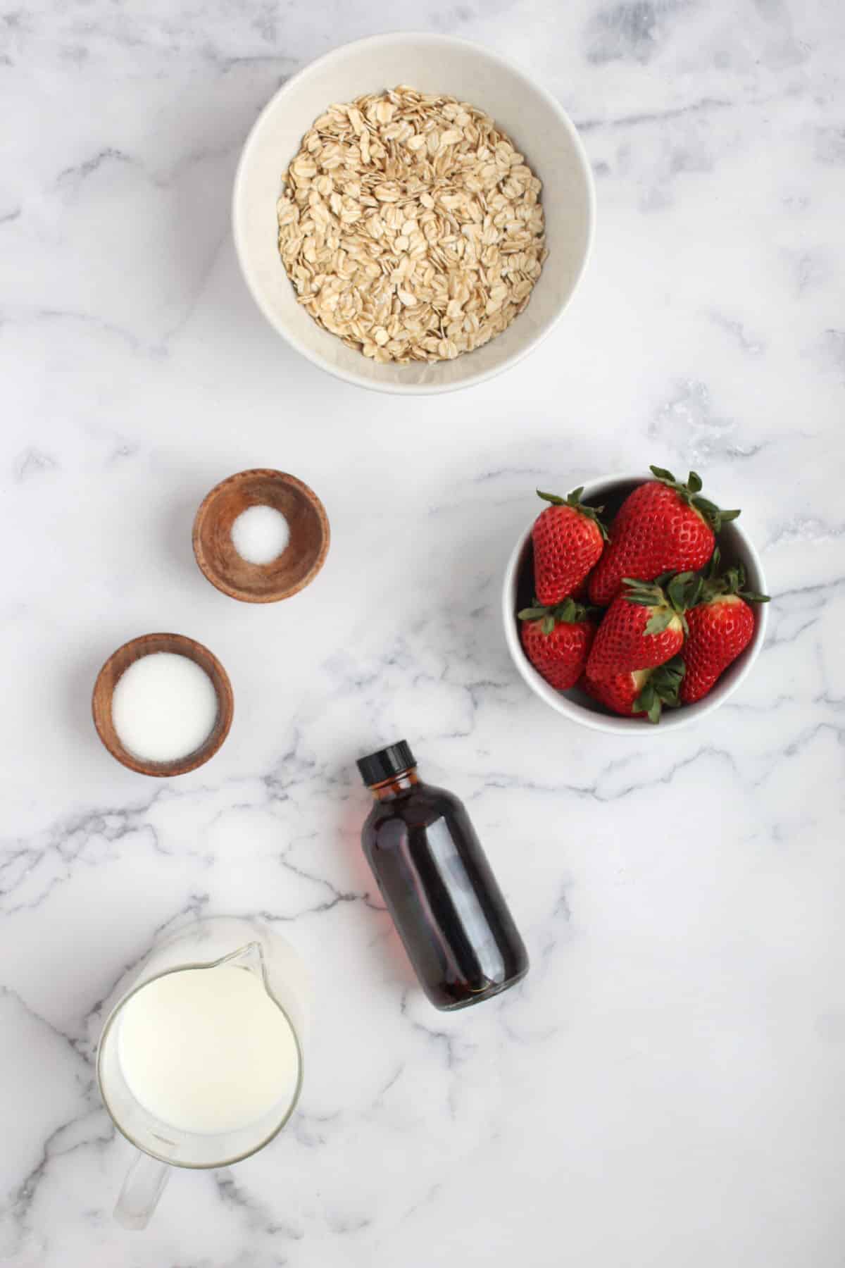 ingredients for strawberries and cream oatmeal