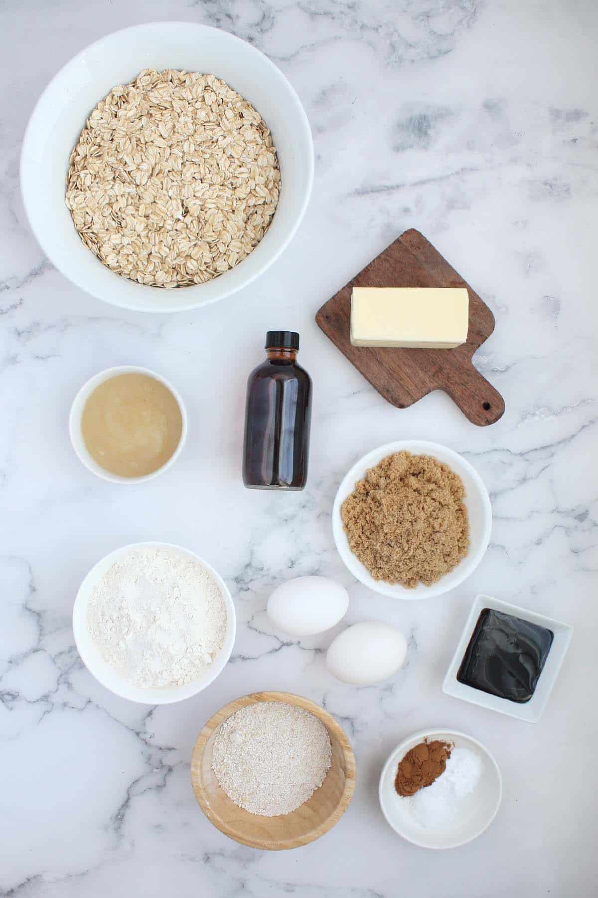 ingredients for iced oatmeal cookies