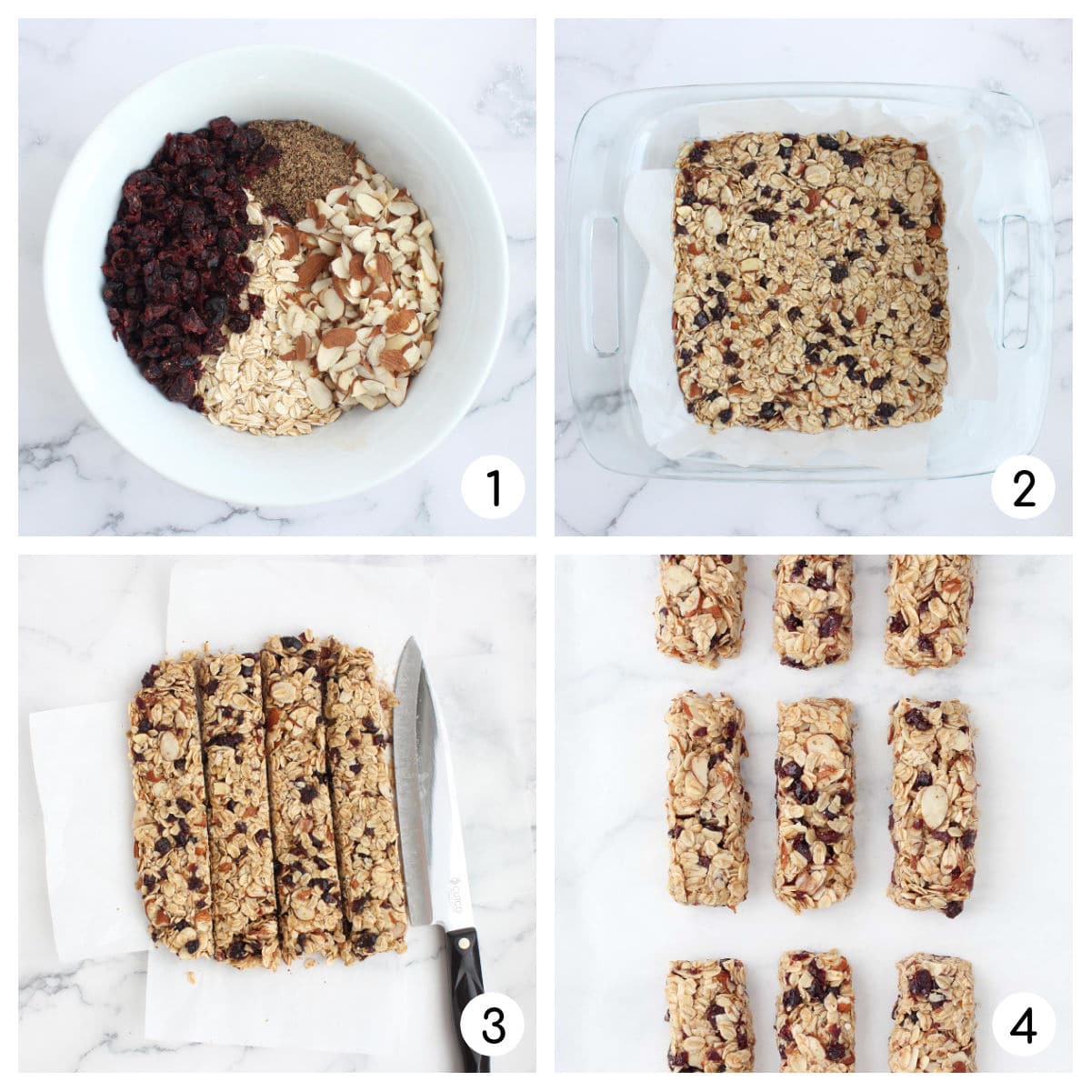 process shots that show how to make oatmeal bars