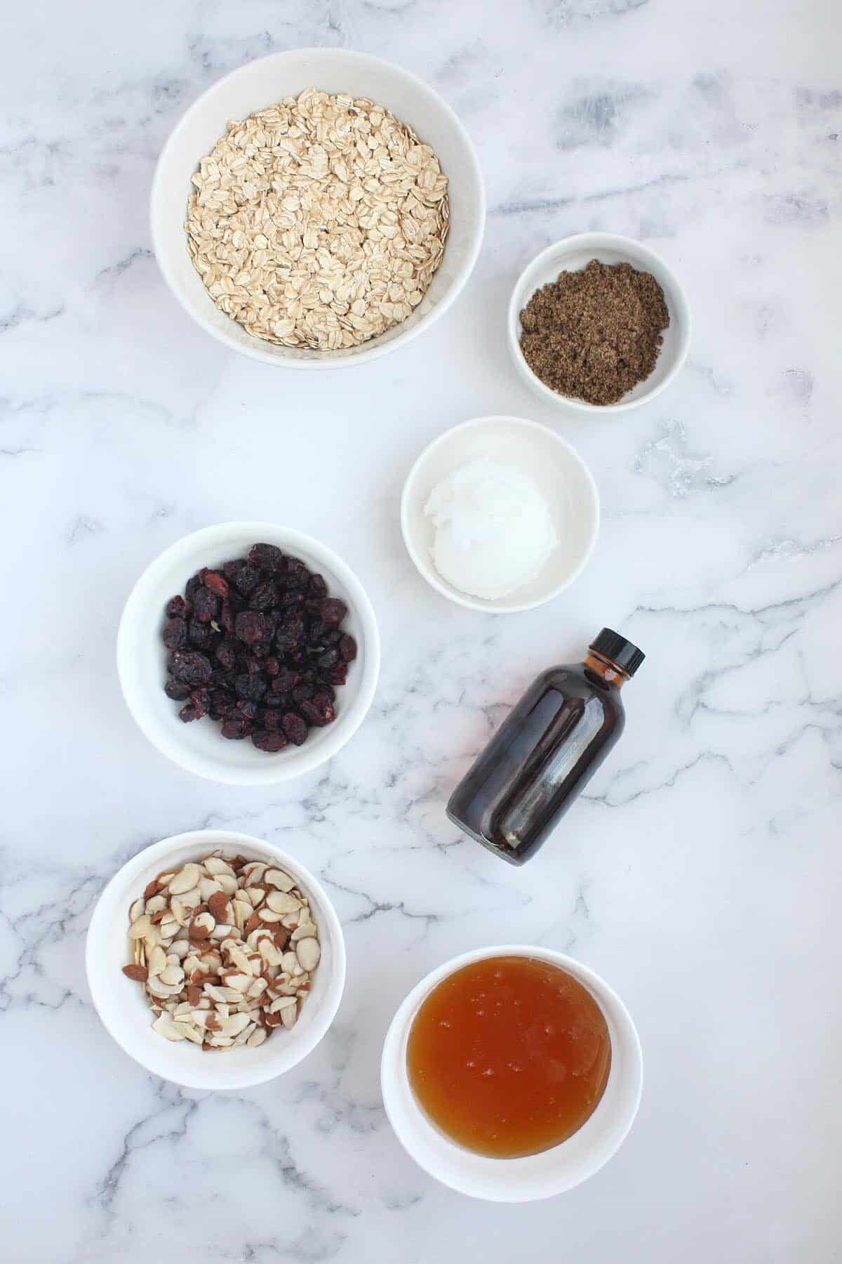 ingredients for chewy oatmeal bars