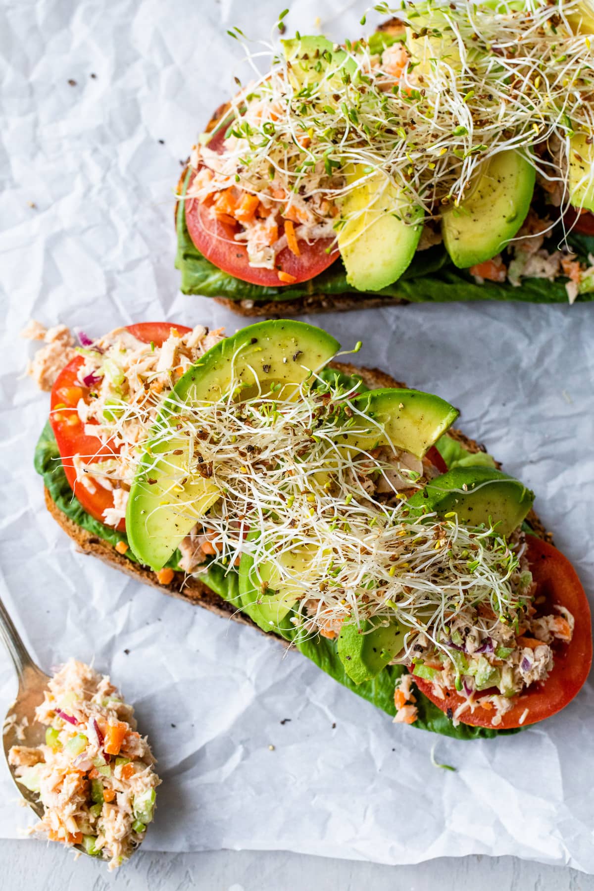 Open Faced Tuna Sandwich with Avocado