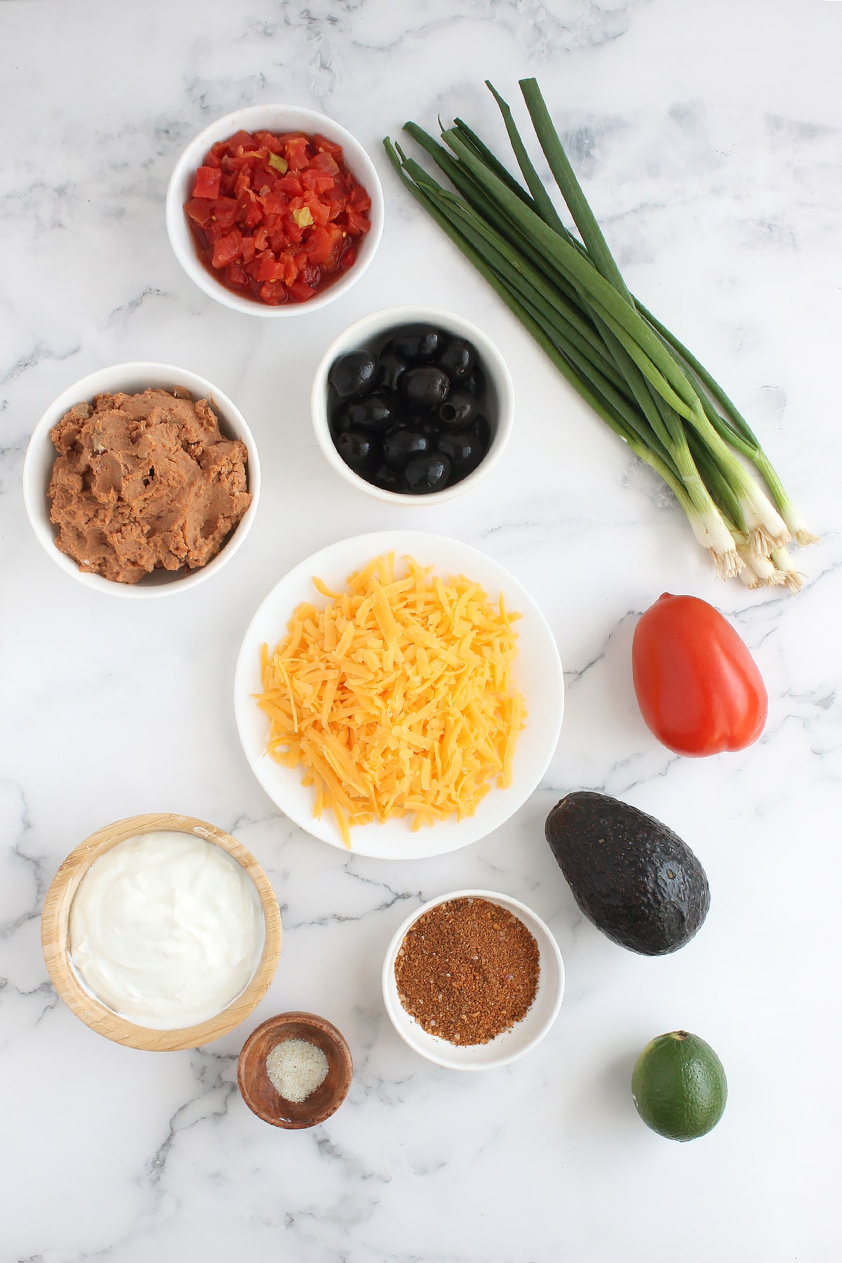 ingredients for seven layer dip
