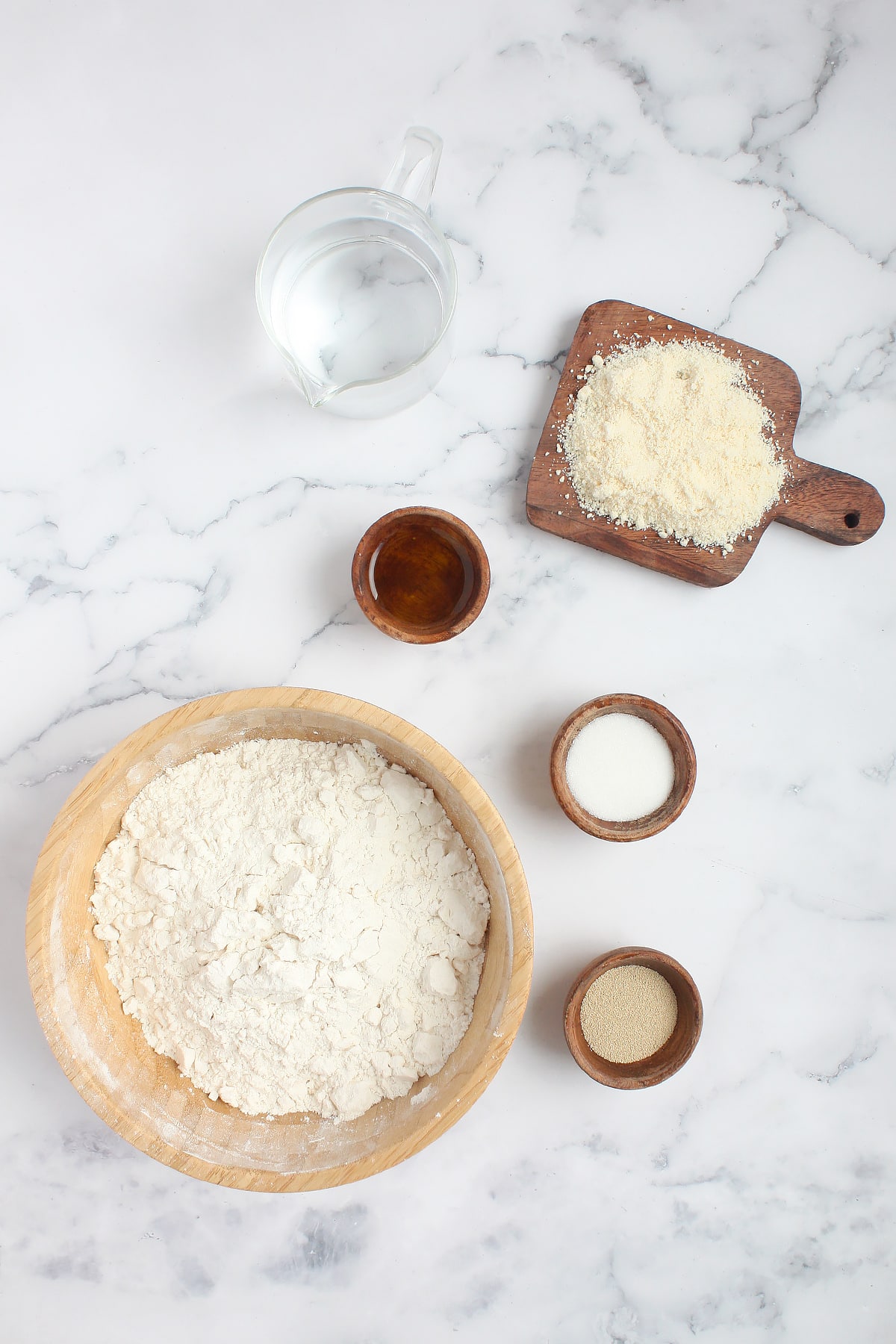 Ingredients you need for breakfast pizza crust.