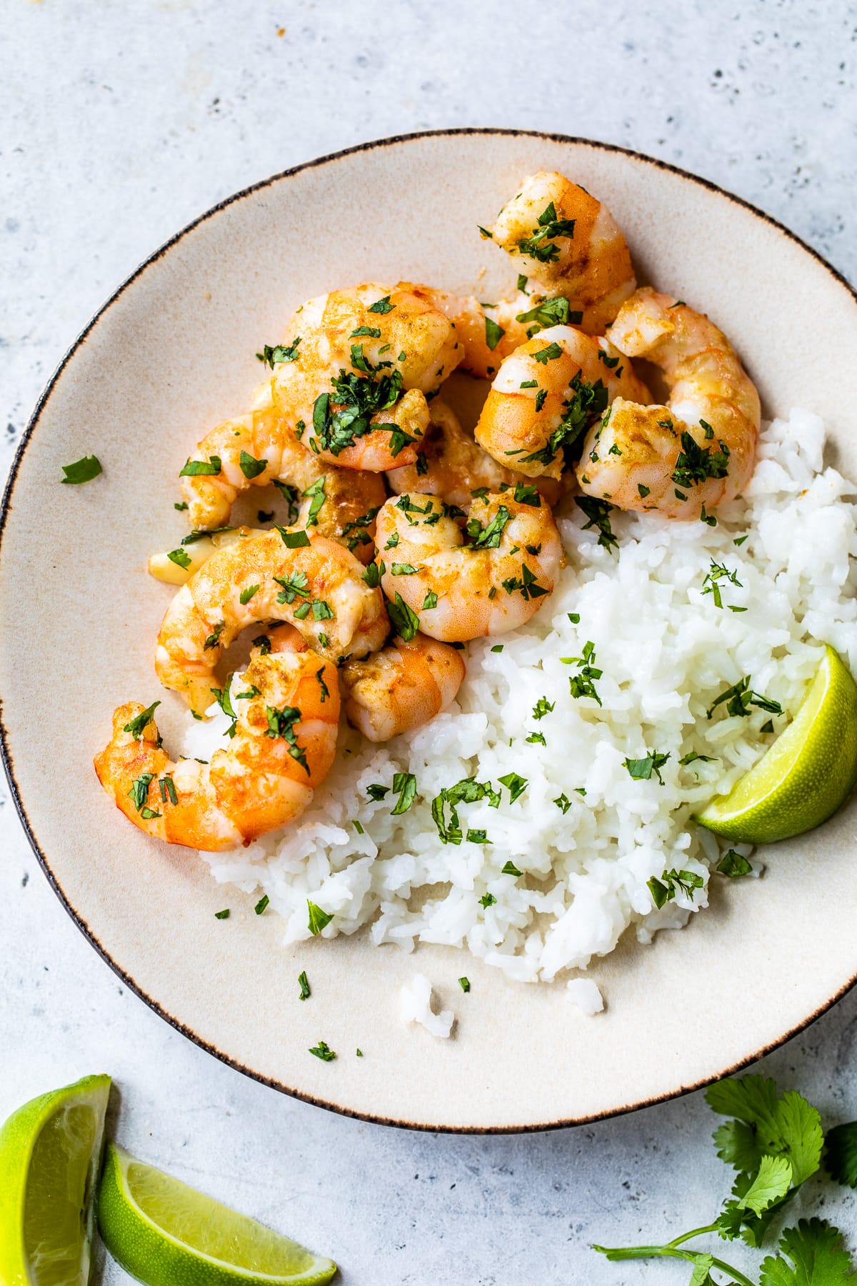 shrimp and rice with lime