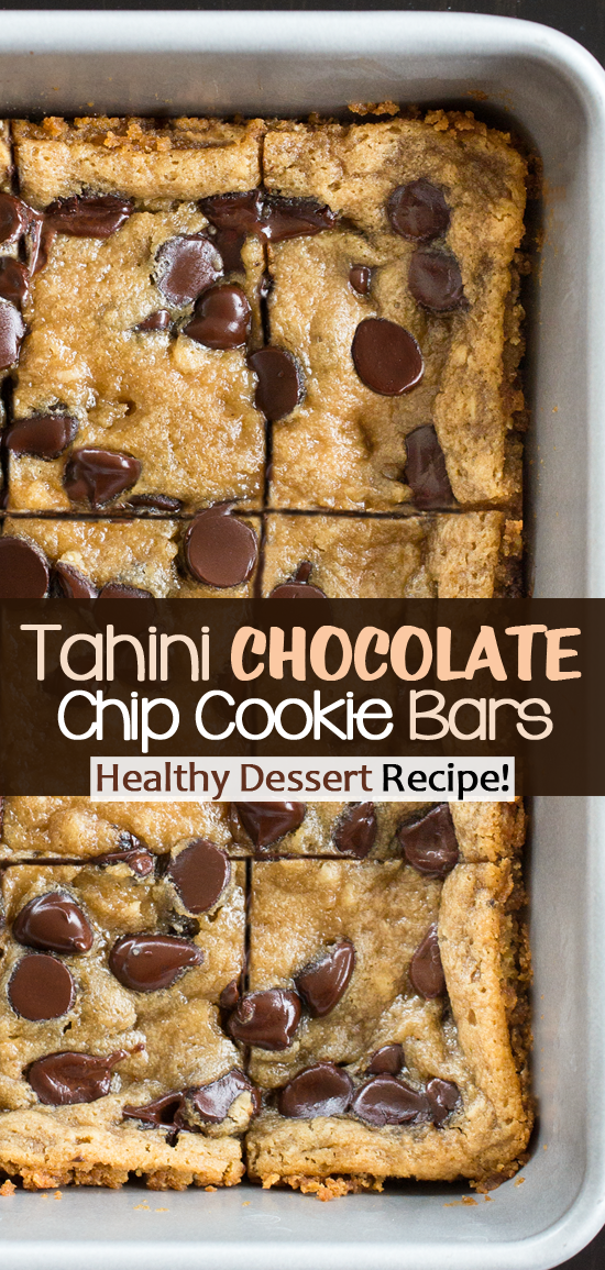 Chocolate Chip Tahini Squares - Snack Bars